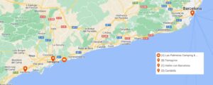 Überblickskarte Ausflüge 2019 Rund um Tarragona